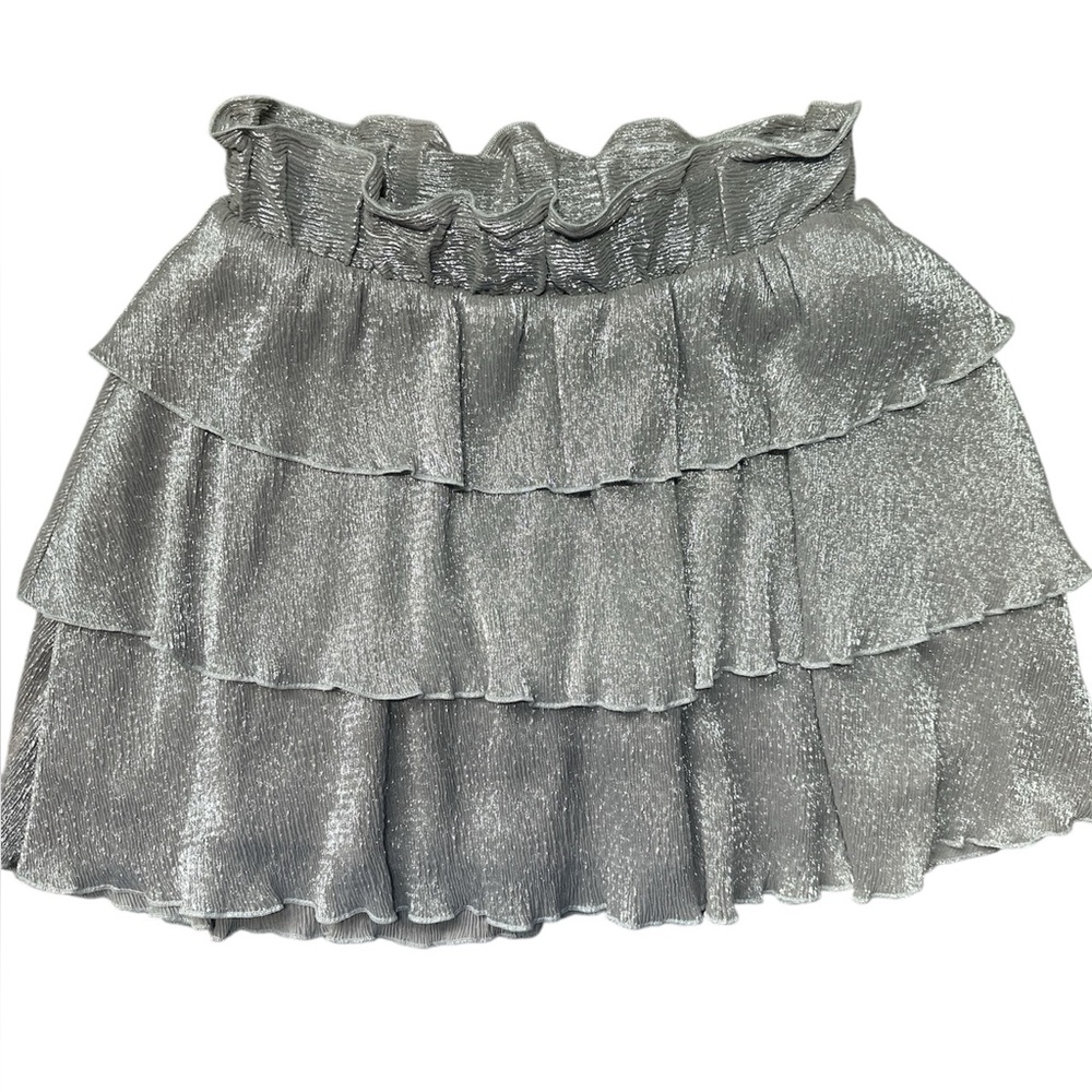 Show Me Your MuMu Metallic Ruffle Party Skirt New With Tags